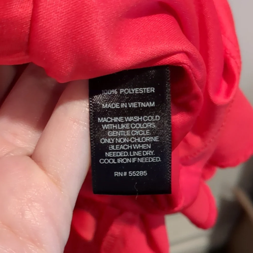 Express Fit and Flare Red/Orange Halter Dress Keyhole - Picture 10 of 12